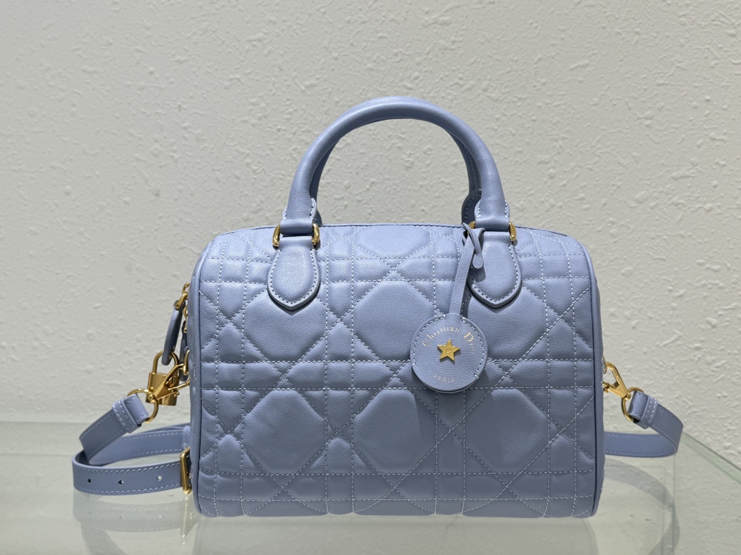 Dior Groove 25 Bag Pale Blue Macrocannage Calfskin